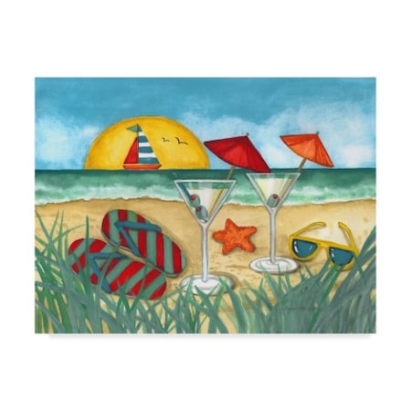 Laurie Korsgaden 'Beach Martini' Canvas Art,35x47